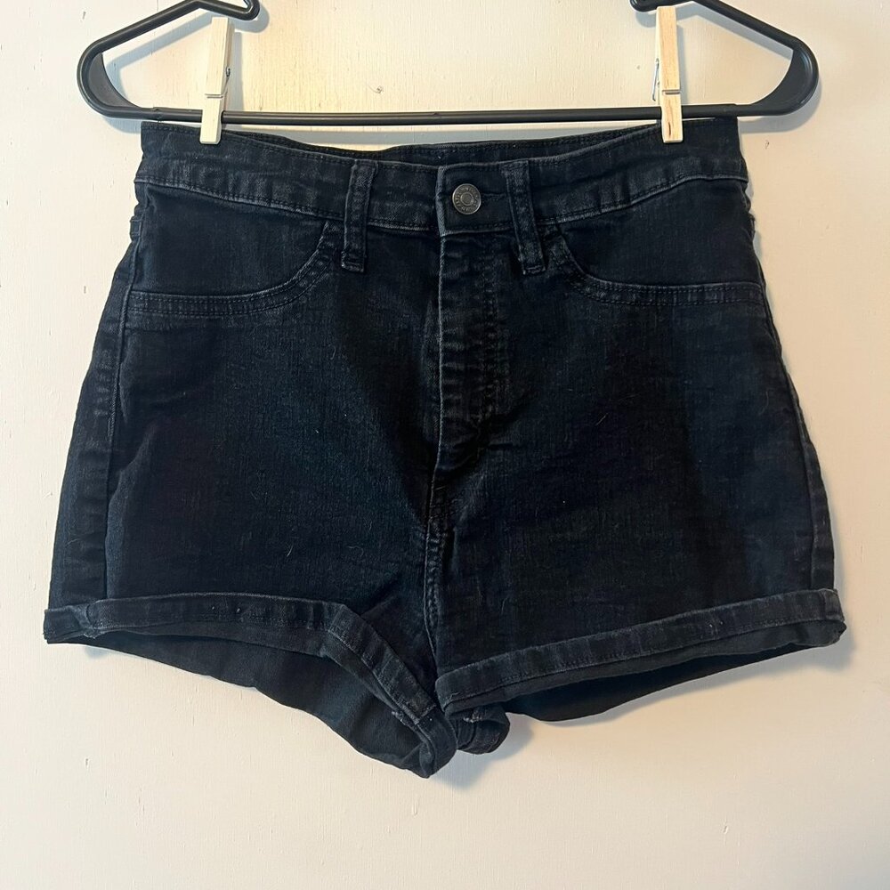 Wild Fable Faded Black Jean Highest Rise Shorts Womens Size 10